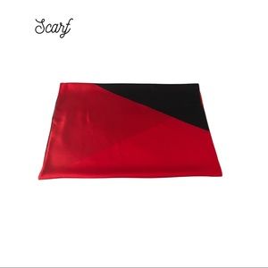 BLACK, RED, ORANGE COLOR BLOCKED SCARF/WRAP